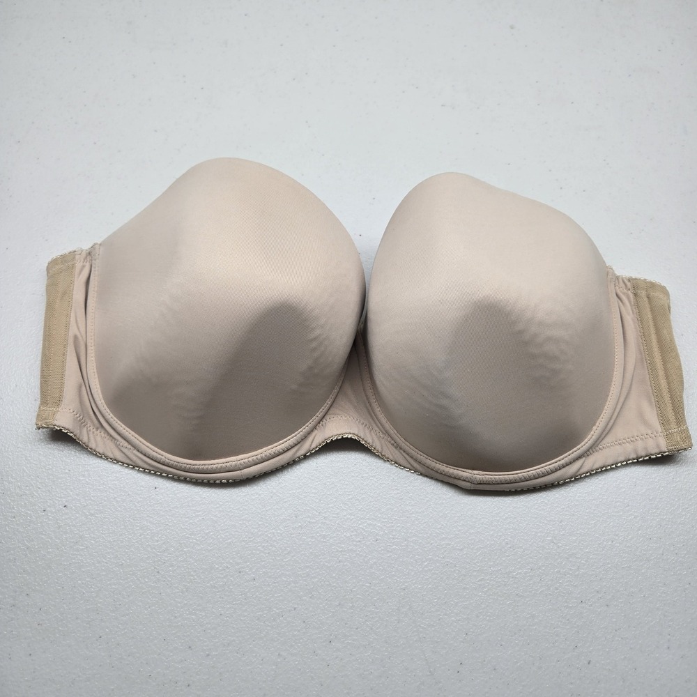 Torrid Women Bra 42DD Beige T Shirt Underwired Lightly Lined Strapless READ